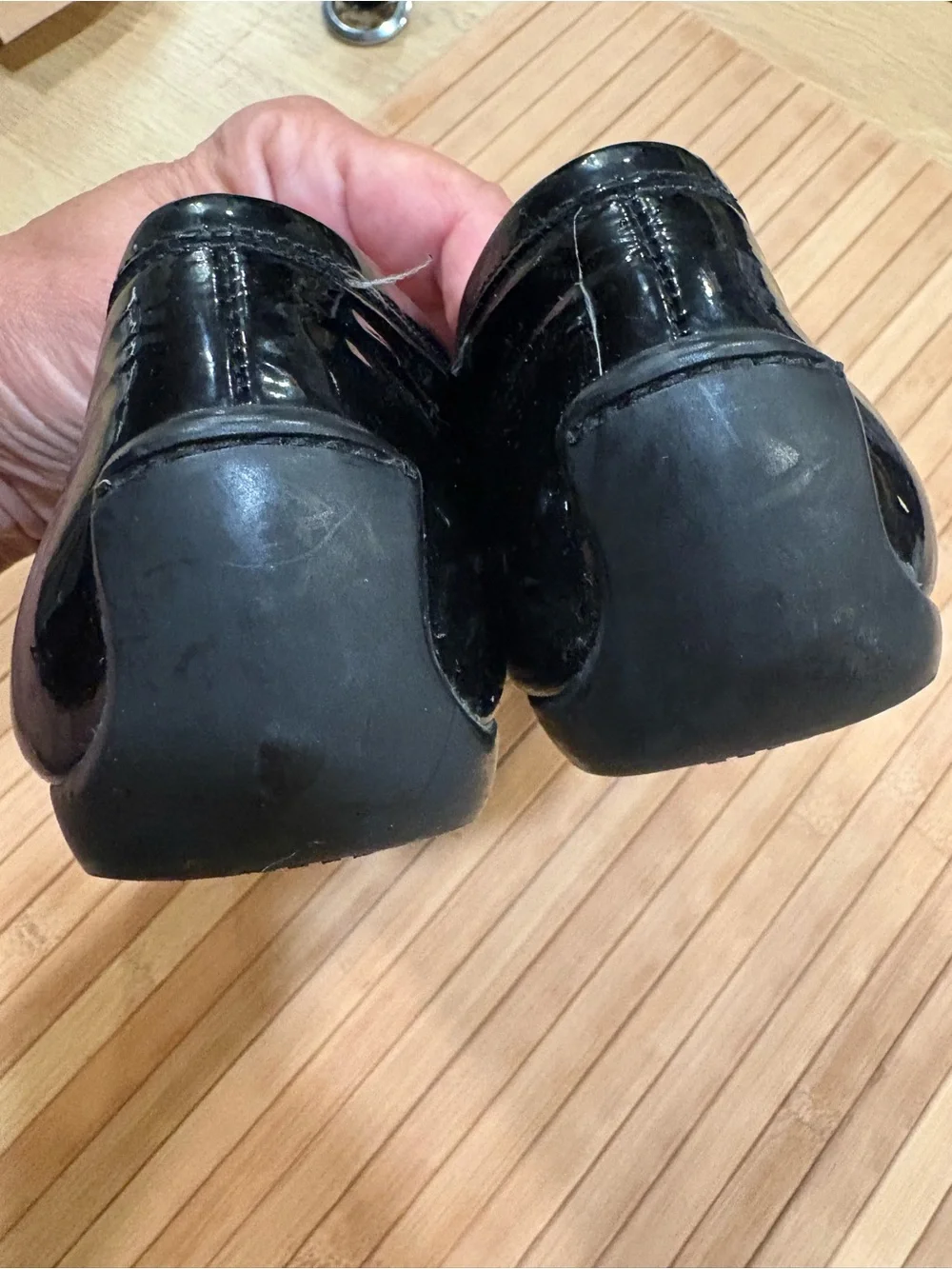 Stuart Weitzman Black Patent Leather Women's Loafers size 9 m